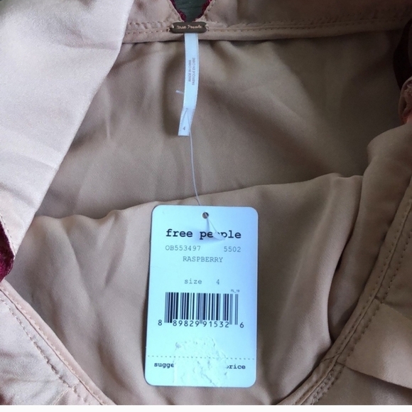 FREE PEOPLE Night Shimmer Mini Dress Raspberry Size 4 Sequin NWT - Picture 12 of 12